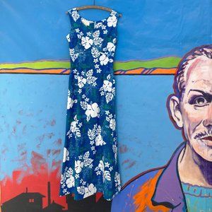 Vintage 1970s Royal Hawaiian Barkcloth Maxi-Dress, Great—But With Some Issues
